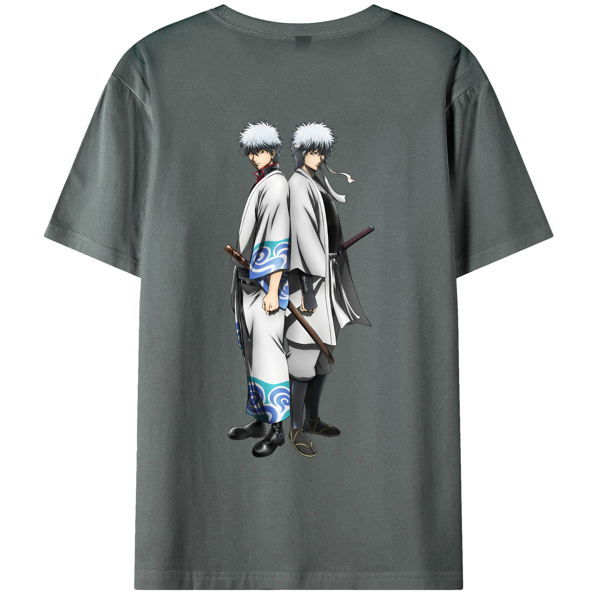 （画像用） ぎんたま 坂田銀時（さかたぎんとき） 神楽 志村新八（しむら しんぱち） GINTAMA Sakata Gintoki Kagura Shimura Shinpachi 綿100％ メンズ半袖Tシャツ（バックプリント） 通気性